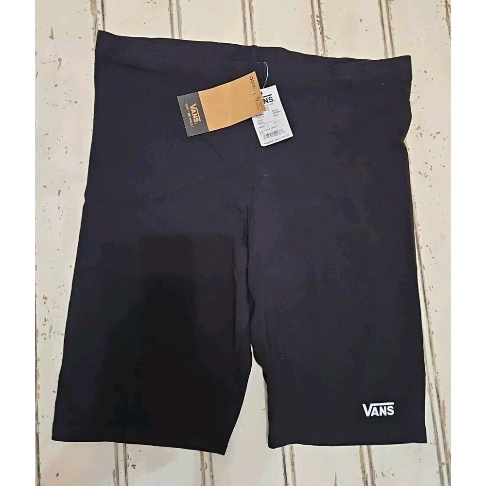Vans Juniors' Black Drop V Biker Cotton Shorts (VN00098JBLK) Size M - NWT